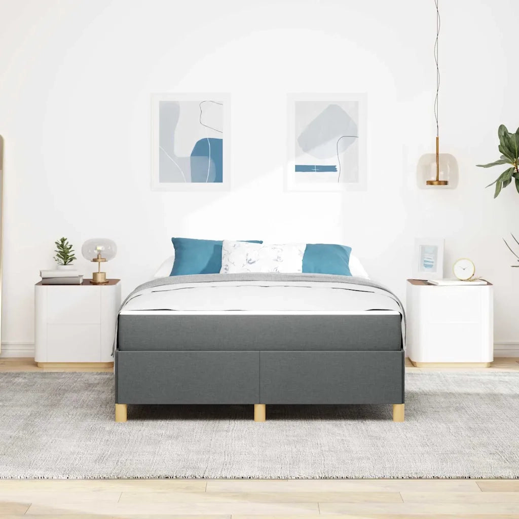 Struttura del letto Grigio scuro 160 x 200 cm Tessuto