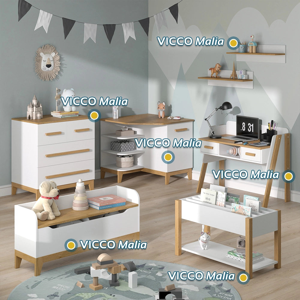 Vitalispa Scrivania Bianco/quercia 97 x 51 cm