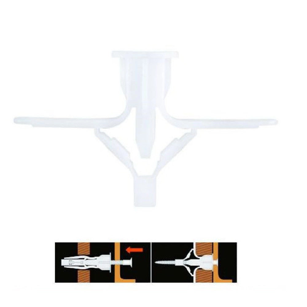 Trade Shop - Set 12 Pezzi Tasselli Tassello A Farfalla Espansione A Molla 10-29mm Viti 57171 -