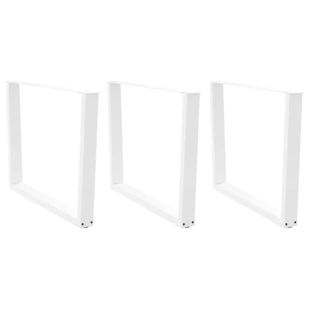 Gambe per tavolo da pranzo a forma di V 3 pz bianche 100x(72-73,3) cm in acciaio