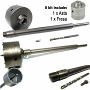 Trade Shop - Fresa A Tazza Carotatrice Per Muro Pietra Da 30 A 160mm + Asta Da 60cm Sds Plus -