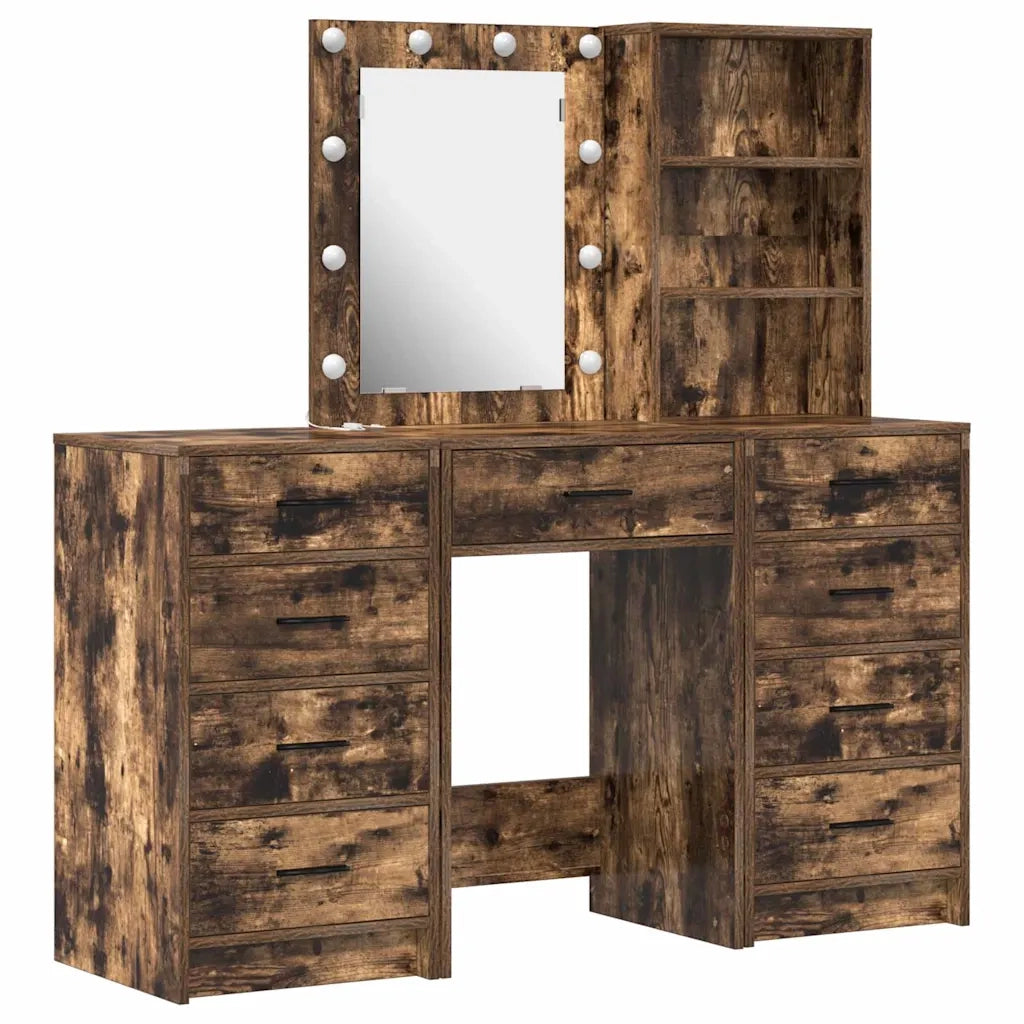 Tavolo da Trucco con cassetto 3 pcs Marrone Legno multistrato 3334222