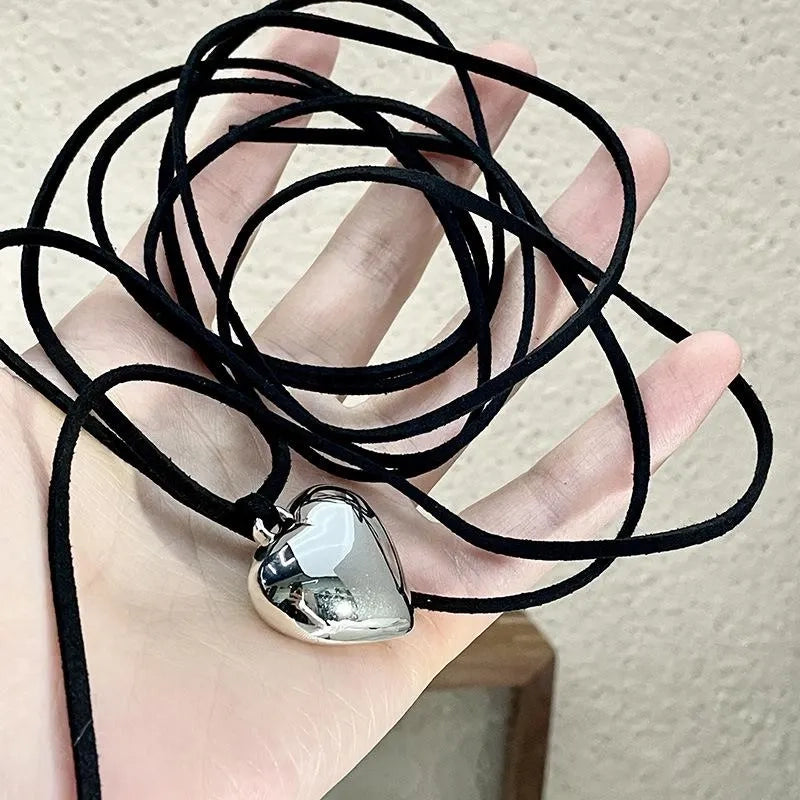 Collana a cuore con perline fatta a mano: catena lunga con ciondolo, regalo di compleanno