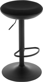 Sgabello da Bar, Sedia Alta da Bar Regolabile in Altezza, Sgabello per Isola Cucina Girevole, con Poggiapiedi, Sgabello Imbottito in Maglia Elastica, Nero, BH414sz-1