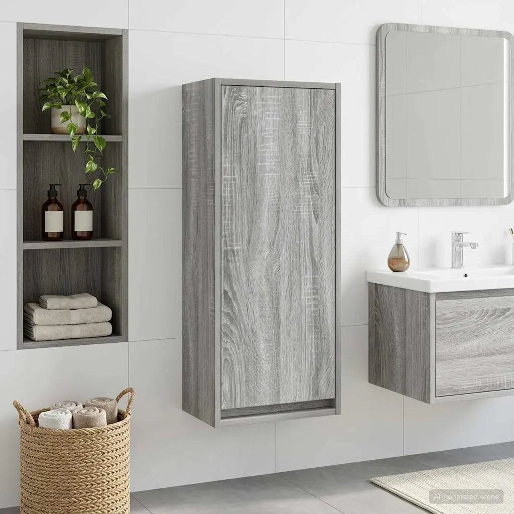 Mobile lavabo da parete Sonoma grigio 35 x 20 x 81 cm