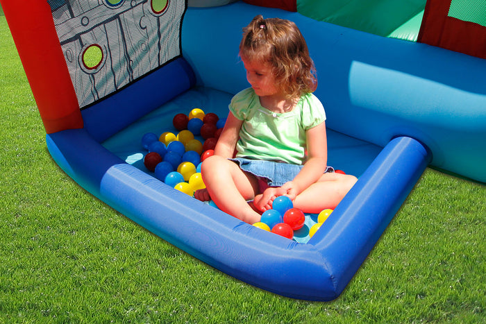 Castello Gonfiabile per Bambini Little Village 300x280x215 cm Portata Massima 135 kg