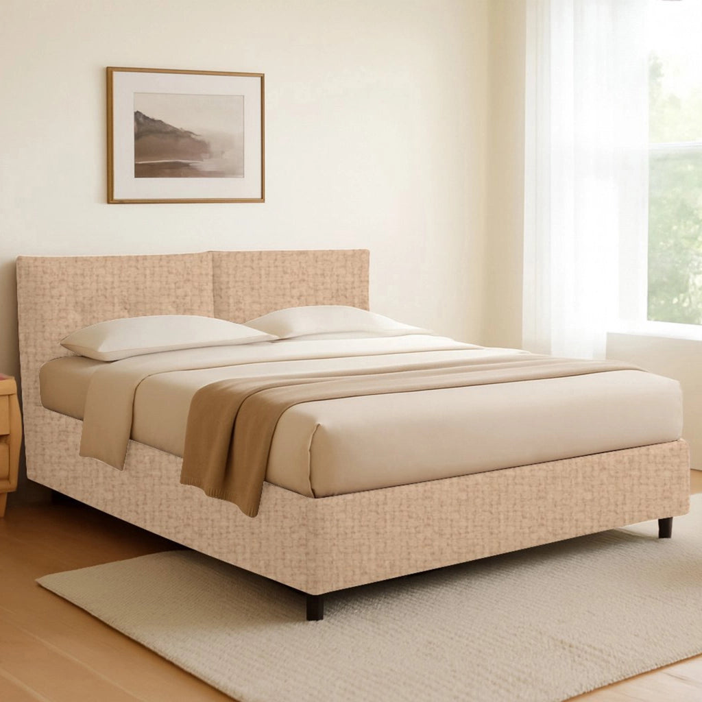 Truro, Letto Singolo Sfoderabile Made in Italy, Beige