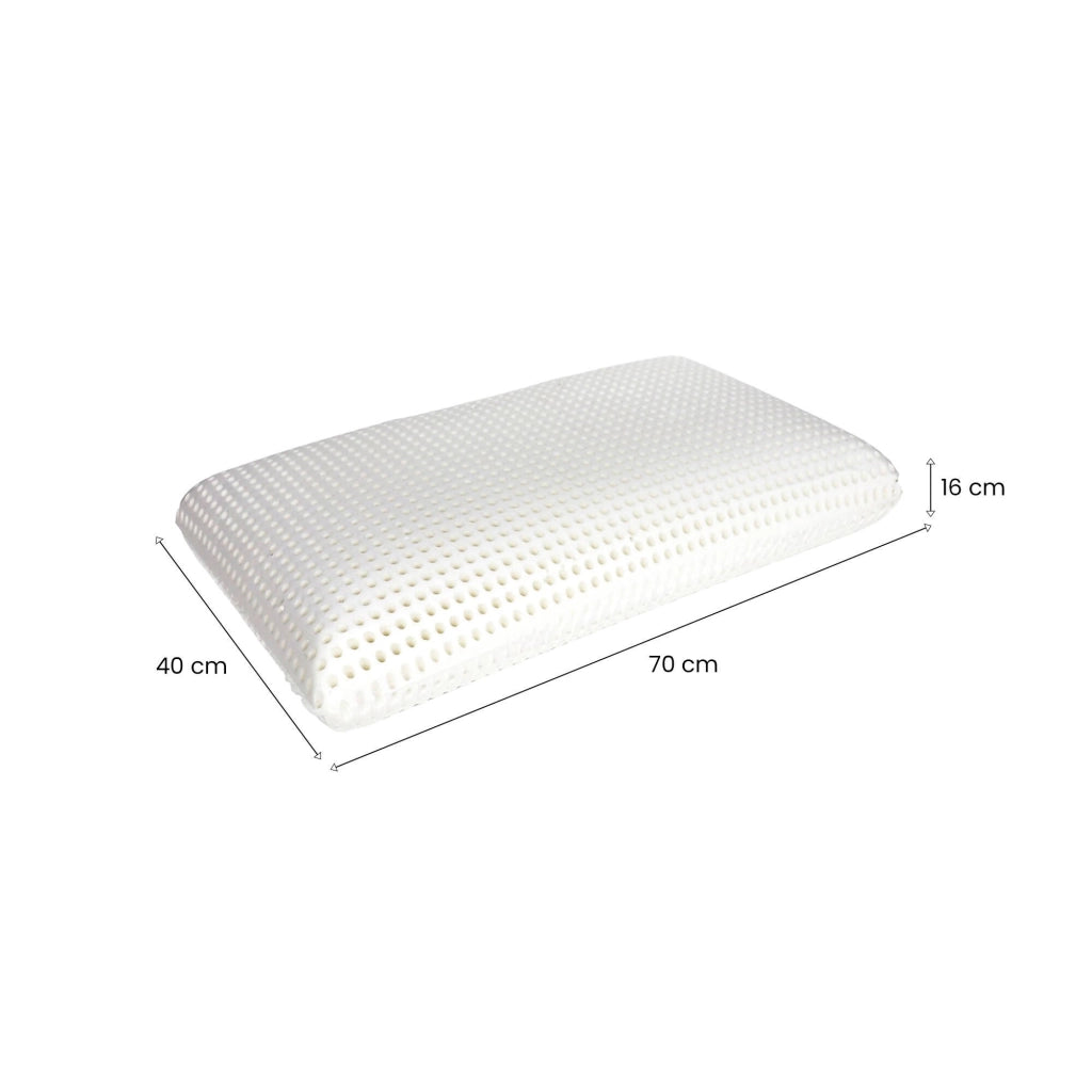 Talamo Italia Set di 4 Cuscini per Basilico, 100% Made in Italy, Guanciale sfoderabile a "saponetta" in Memory Foam forato, Anallergico e Traspirante, 70x40xh16 cm