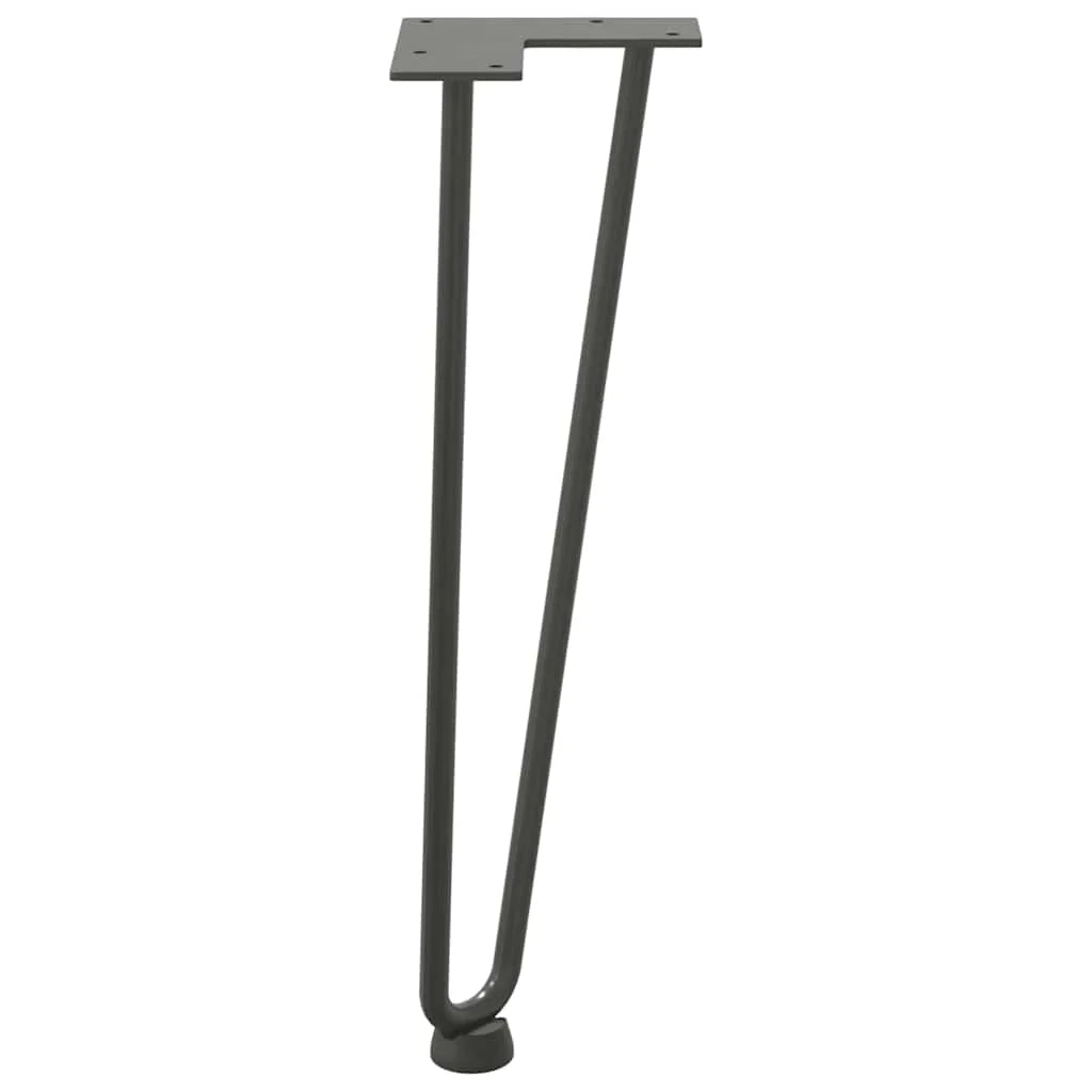 Set di 4 gambe a forcina per tavolino da caffè da 42 cm con piedini regolabili design moderno acciaio massiccio antracite 02_0056721