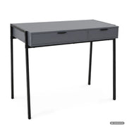 Scrivania industriale per computer Grafite ZENTIA 100 cm 2 cassetti gambe nere