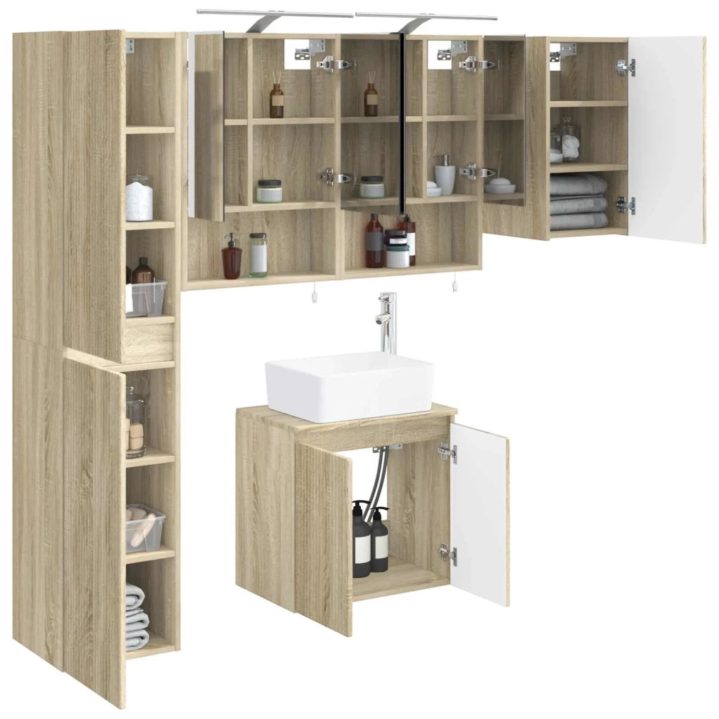 Set di Armadi da Bagno 5 pcs Rovere Sonoma 50 x 14,5 x 70 cm 3407321