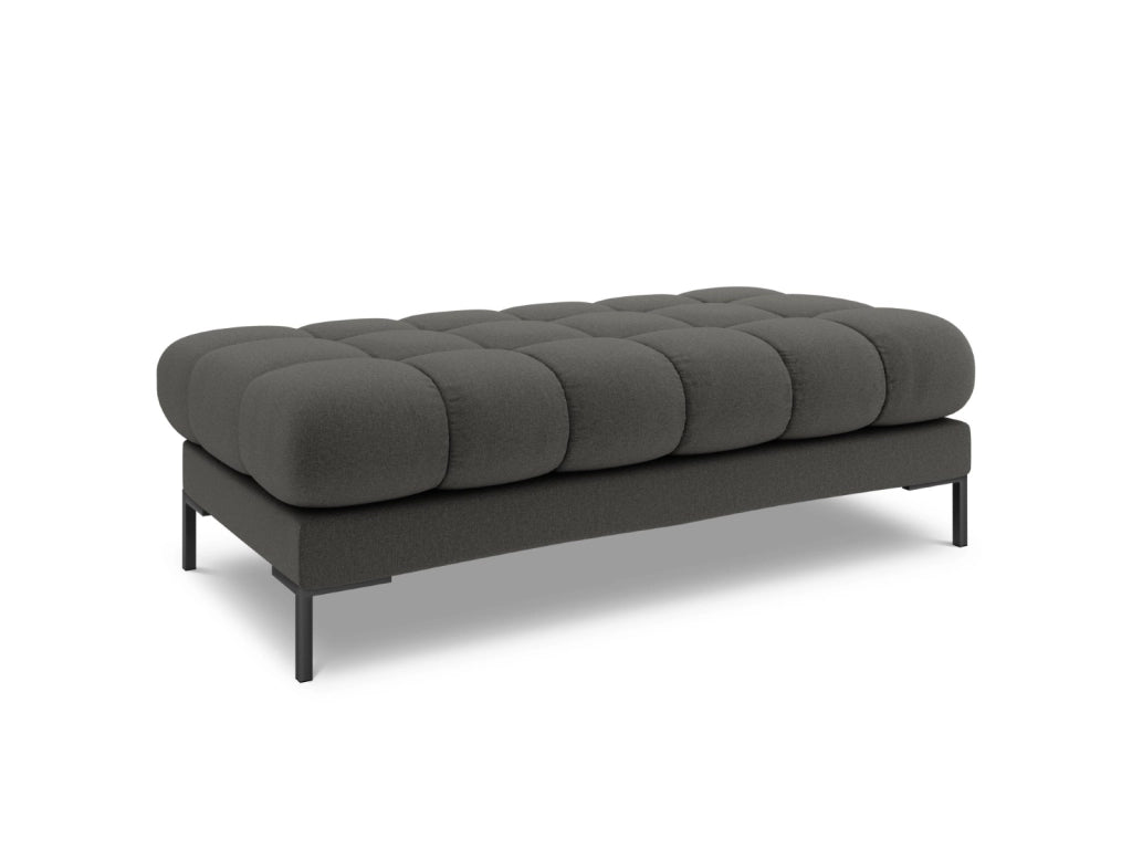 Cosmopolitan Design - Panca "Bali" 2 posti in tessuto strutturato grigio scuro 