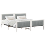 Letto matrimoniale | Letto per adulti | Struttura del Letto Bianco e grigio chiaro 180 x 200 cm