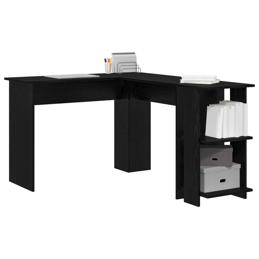 Scrivania ad Angolo in Rovere Nero Rovere Nero MDF Media