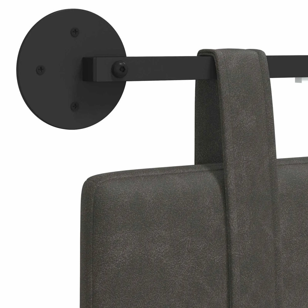Testiera sospesa Con luce LED Nero PU Antico