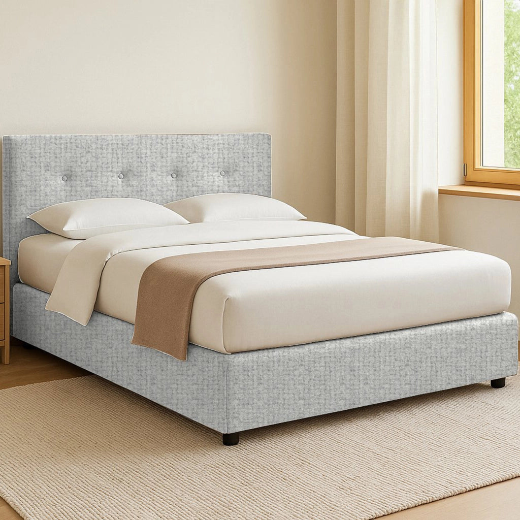 Chichester, Letto Singolo Sfoderabile Made in Italy, Grigio Chiaro