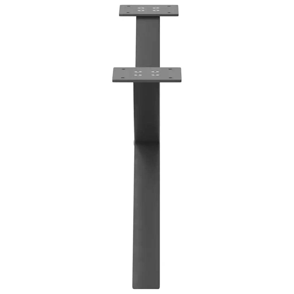 Gambe per Tavolino da CaffÃ¨ a Forma di X 2 pz Antracite 70x(30-31) cm Acciaio