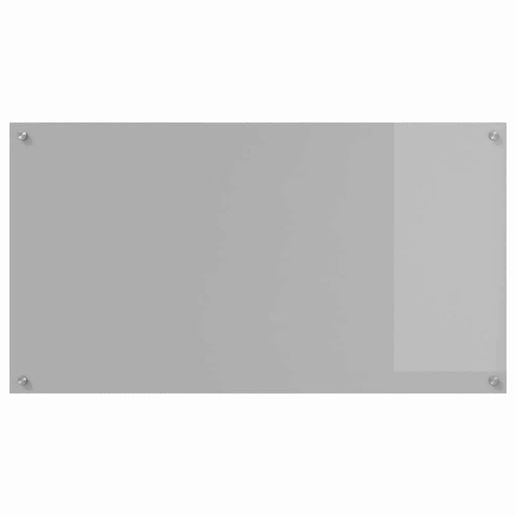 Paraschizzi moderno per cucina 110 x 60 cm resistente al calore finitura elegante in vetro temperato grigio chiaro 02_0058481