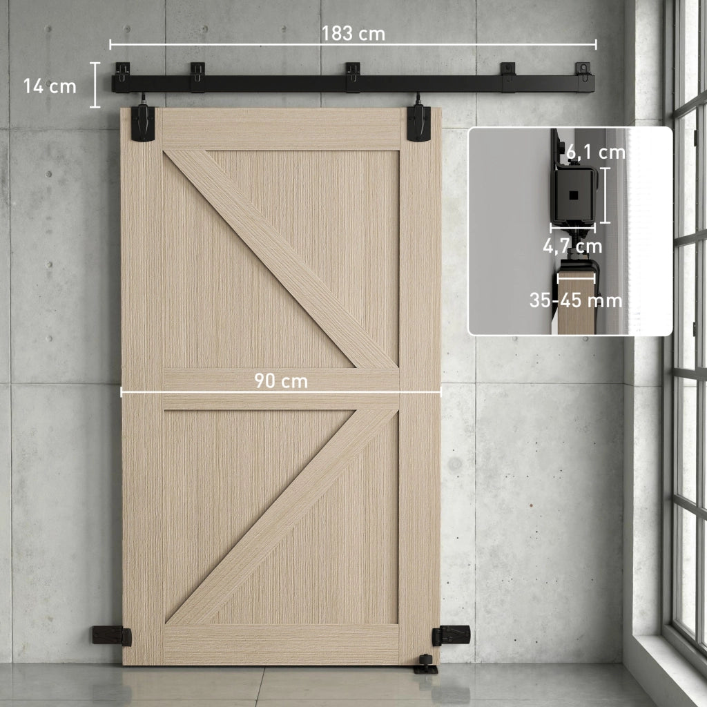 Set Scorrevoli per Porte Armadio ¨C Zephmum ¨C 183 cm Nero