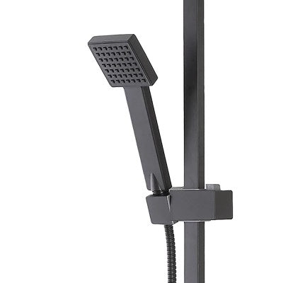 Colonna doccia regolabile H 93 in acciaio nero opaco soffione 19x19
