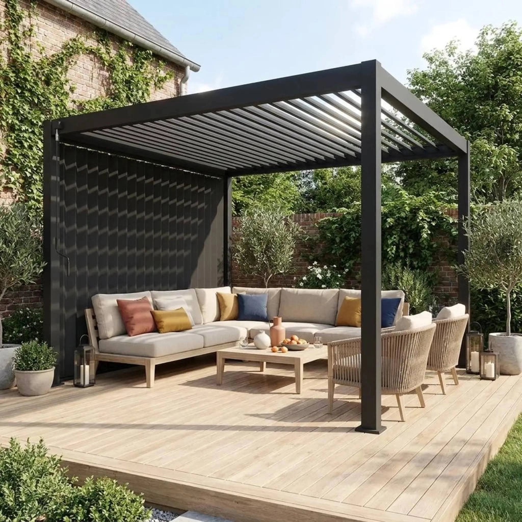 Pannello a lamelle orientabili 3m per pergola bioclimatica in