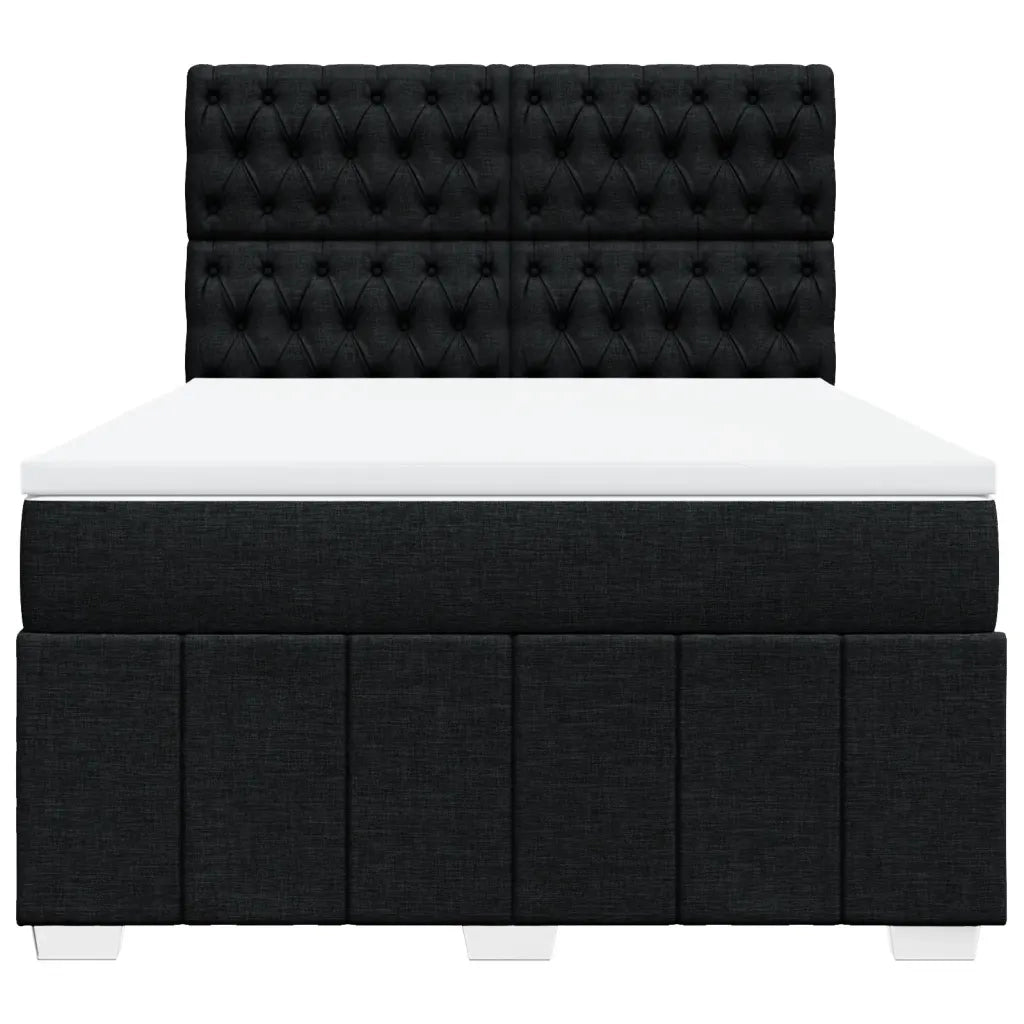 Giroletto a Molle con Materasso Nero 140x200 cm in Tessuto