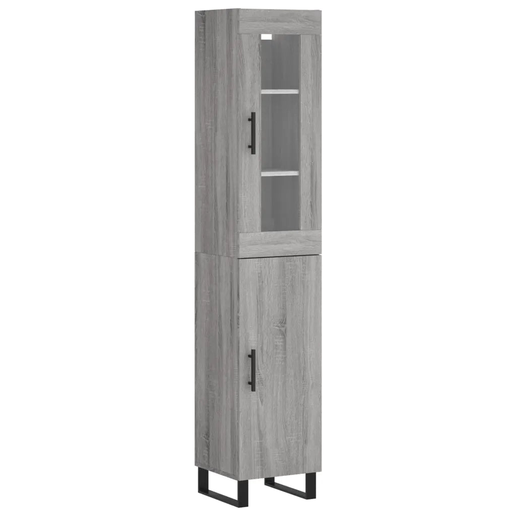 Credenza | Madia | Buffet da pranzo | Armadio da pranzo Grigio Sonoma 34,5x34x180 cm in Legno Multistrato