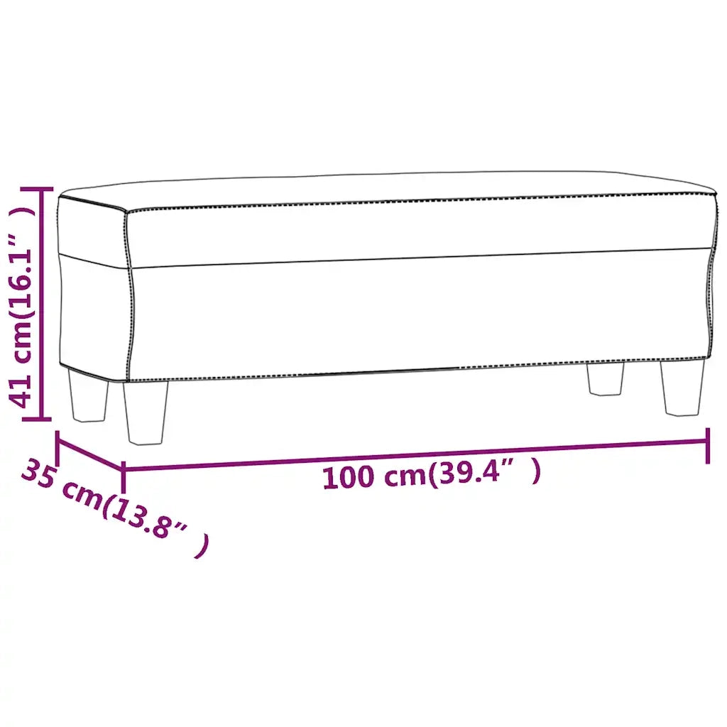 Panca Grigio chiaro 100x35x41 cm in Tessuto CFW8025185