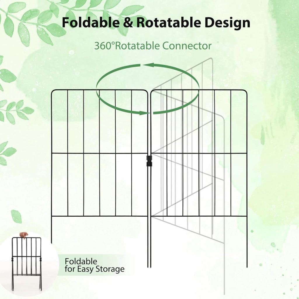 Recinzione da Giardino in Metallo 15/25 Pezzi, 60 cm di Altezza, Set Recinzione per Cani ed Aiuole, Recinto Decorativo Resistente ed Antiruggine, 33 x 60 cm (25 Pezzi)