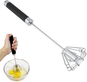 24 cm miscelatore manuale semiautomatico, miscelatore a goccia rotativo in acciaio inossidabile con manico antiscivolo, aspiratore a meccanismo di aspirazione automatica, regalo per l'anniversario, idee regalo per amici e familiari