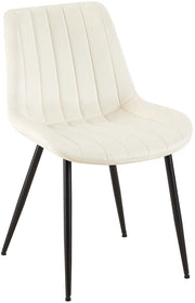 Sedia Rahden in velluto crema
