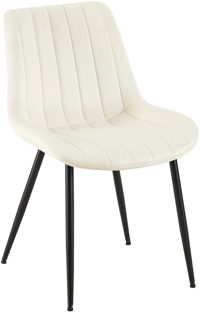 Sedia Rahden in velluto crema
