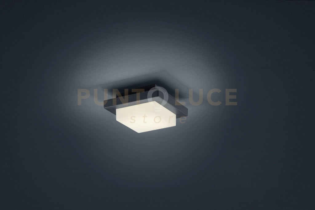 HONDO APPLIQUE / PLAFONIERA LED QUADRATA ANTRACITE CM.14X14CM 3000K-330LM-3,5W