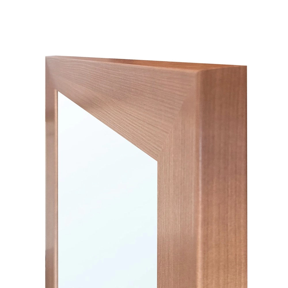 Specchiera Quadrata Plana 90x90 cm con Cornice Larice Cherry – Design Moderno ed Essenziale