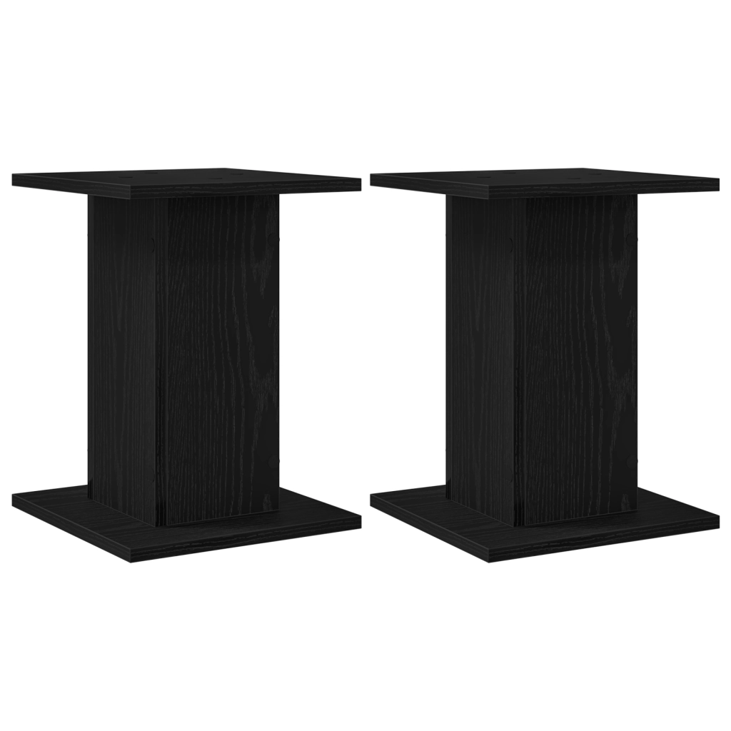 Supporti per altoparlanti  2 pezzi Rovere Nero 30x30x40 cm in legno ingegnerizzato