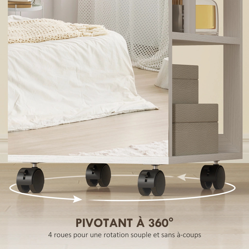 Armadio con specchio e illuminazione LED ¨C zephmum ¨C bianco, nero, 37x40x165.5cm