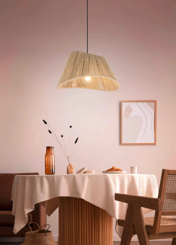 Lampada a sospensione, Iuta, naturale, D 52 cm, Valerie