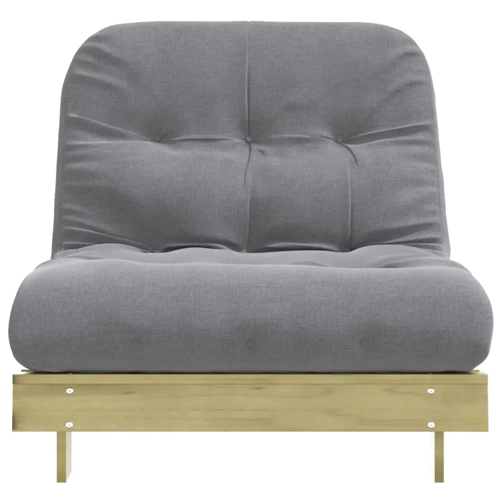 Divano Letto Futon con Materasso 80x206x11cm Pino Impregnato 846760