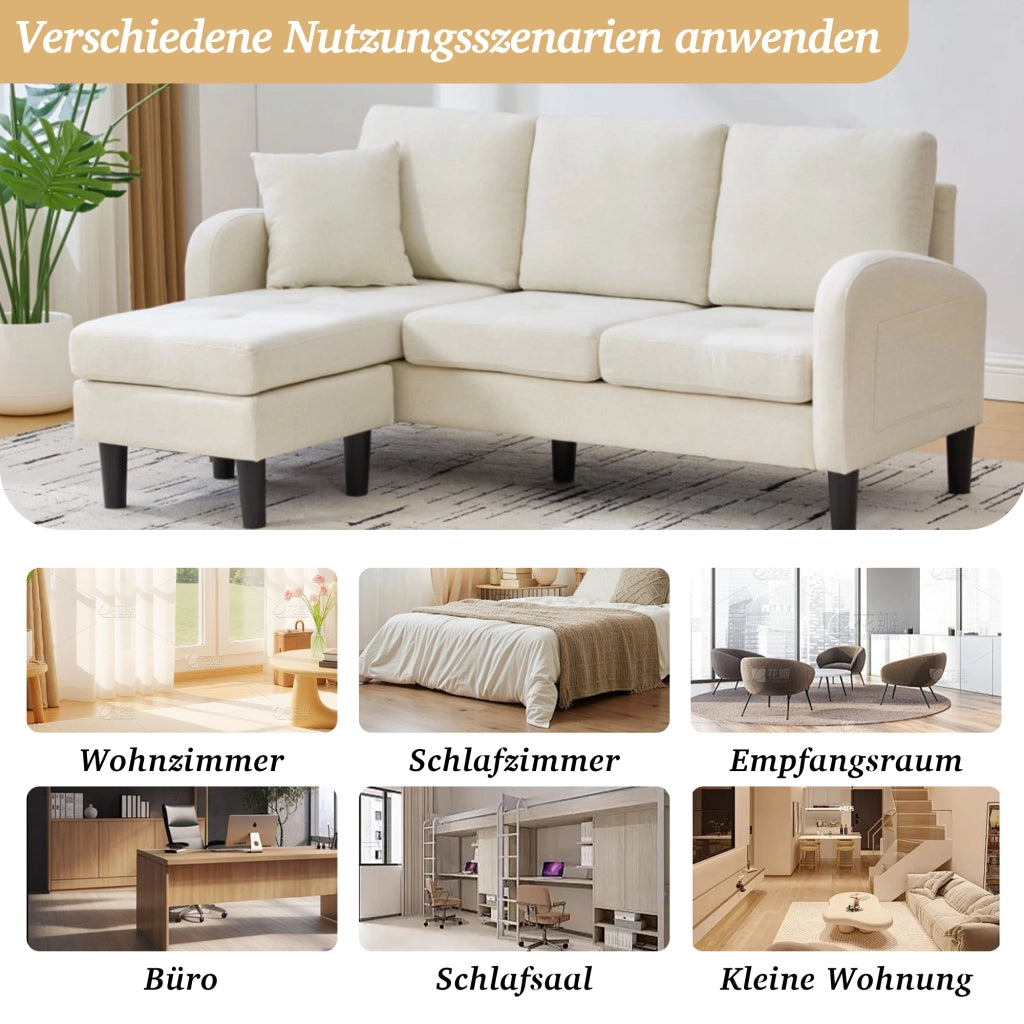 DIVANO ANGOLARE Modulare 166 x 118 x 77 cm Beige chiaro