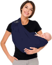 Fascia per neonati, borsa respirante per bambini, cinturino regolabile, facile da indossare, per madri e padri, cinturino per neonati fino a 15 kg (blu scuro)