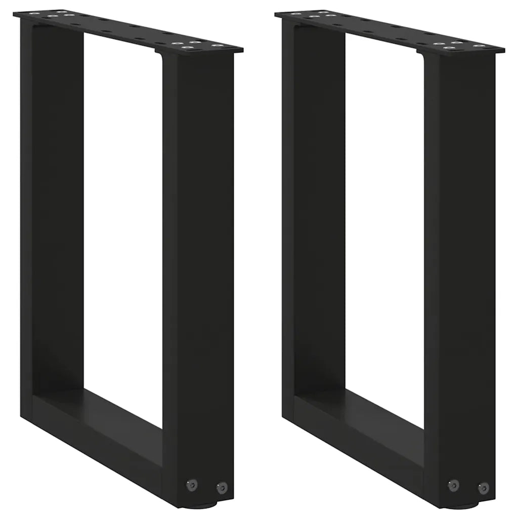 Gambe per Tavolino da CaffÃ¨ a Forma di U 2 pz Nere 38x(42-43) cm Acciaio