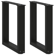 Gambe per Tavolino da CaffÃ¨ a Forma di U 2 pz Nere 38x(42-43) cm Acciaio