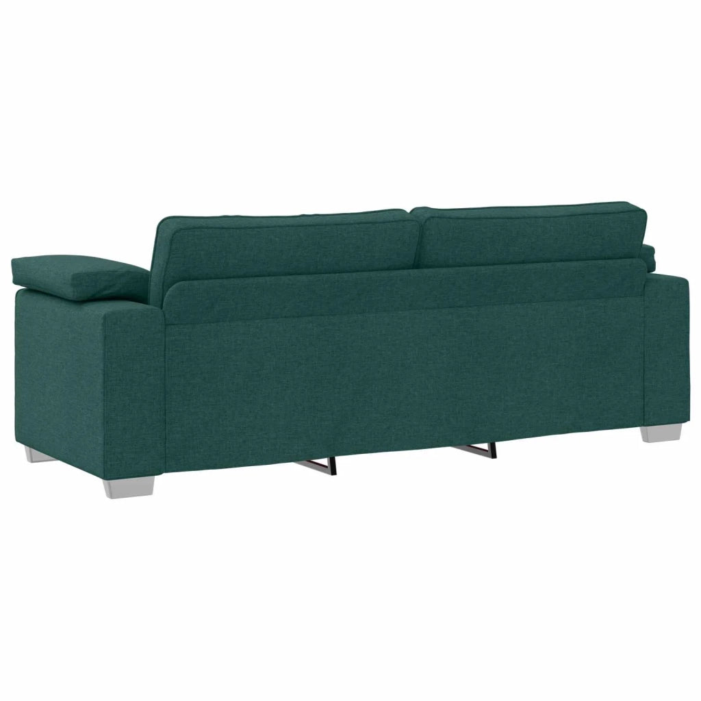 Divano 3 pcs Verde Scuro 219 x 80 x 82 cm Tessuto misto lino 3324663