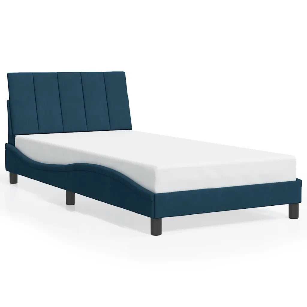 Giroletto senza Materasso Hanko Blu 100x200 cm in Velluto