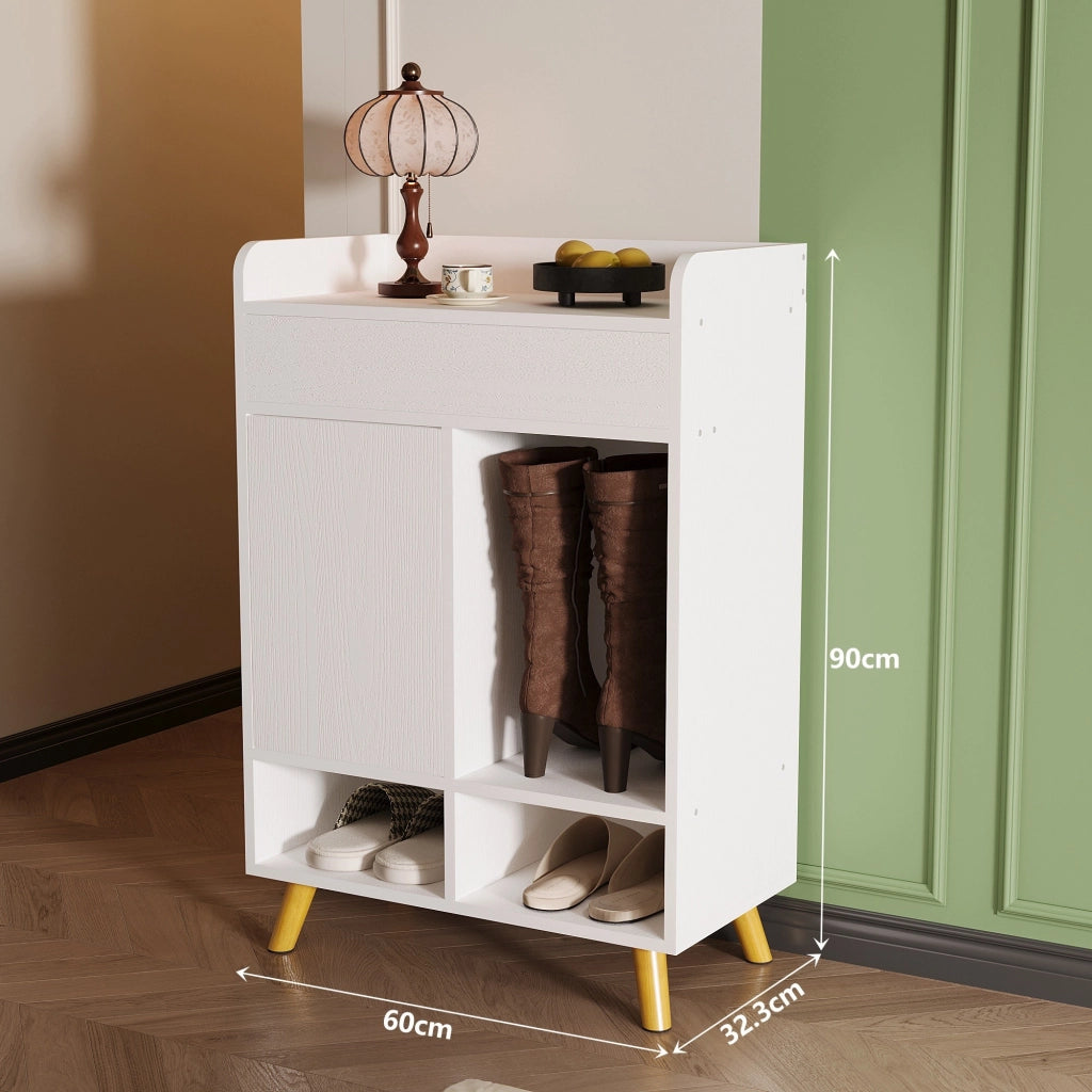 Mobile bianco capiente per scarpe con cassetto da 60 cm