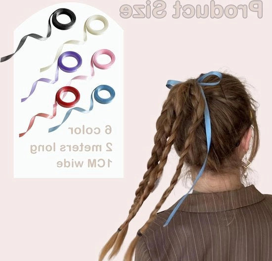 Accessori per capelli a seta per donne e ragazze con coda lunga - 2 metri - decorazioni per matrimoni e Natale.