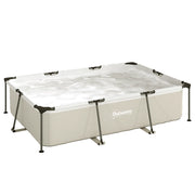 Piscina Desmontable Tubular 316x238x66,5 cm 3700 L ¨C zephmum ¨C Grigio con Marco Met¨¢lico