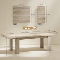 Tavolo da pranzo estendibile, da 180 a 260 cm, per 6-10 persone, in legno