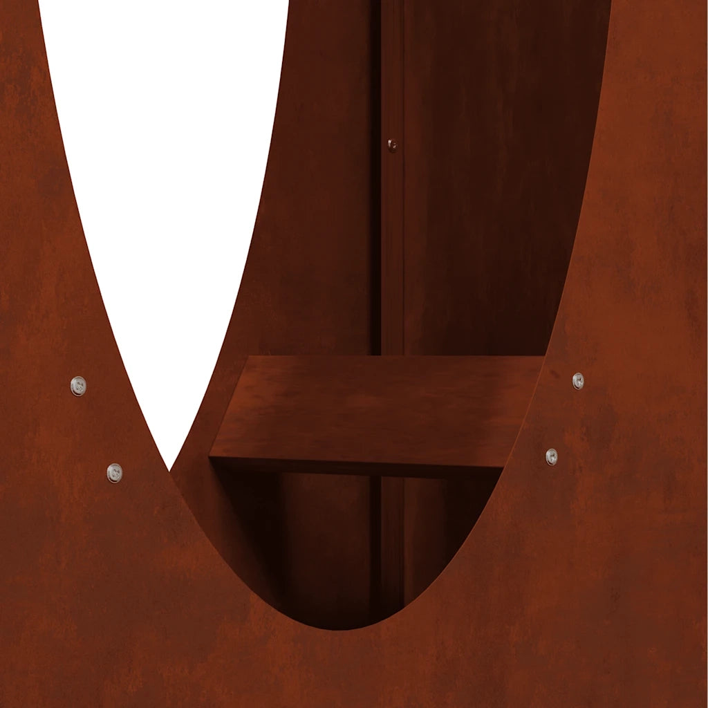 Rastrelliera per Legna da Ardere 50x23x100 cm in Acciaio Corten
