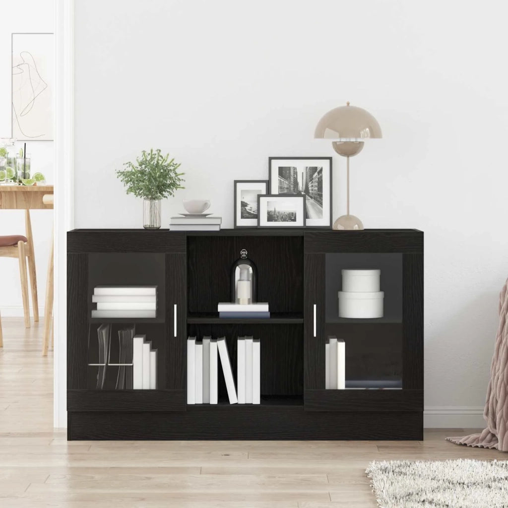 Credenza Rovere Nero 120 x 30,5 x 70 cm Legno multistrato 862522